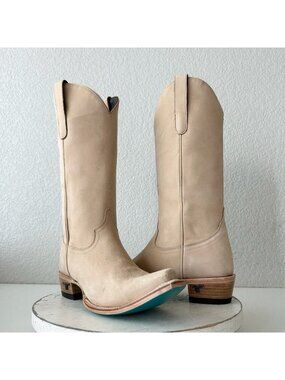 Lane Boots EMMA JANE Cowboy Boots Bone Leather Western Cowgirl Mid Calf Size 7